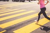 Jogger in Crosswalk