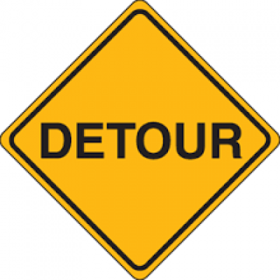 Yellow Detour Road Sign image
