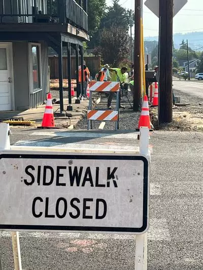 Sidewalk closed