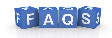 Blue Blocks with the letters F A Q S