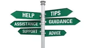 Sign post with resources on street signs